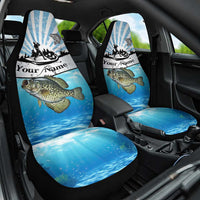 Personalized Crappie Fishing Car Seat Cover with Lake Water Splash Scene and Sunrise Silhouette Angler Design - Wonder Print Shop