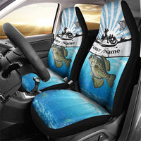 Personalized Crappie Fishing Car Seat Cover with Lake Water Splash Scene and Sunrise Silhouette Angler Design - Wonder Print Shop