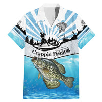 Personalized Crappie Fishing Family Matching Mermaid Dress and Hawaiian Shirt with Lake Water Splash Scene and Sunrise Silhouette Angler Design - Wonder Print Shop