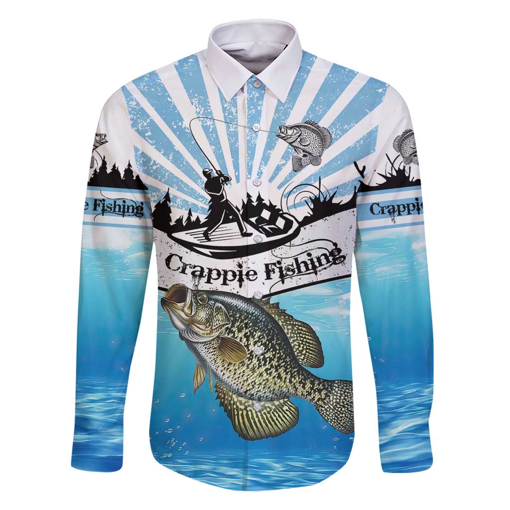 Personalized Crappie Fishing Family Matching Mermaid Dress and Hawaiian Shirt with Lake Water Splash Scene and Sunrise Silhouette Angler Design - Wonder Print Shop