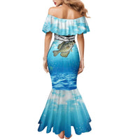Personalized Crappie Fishing Family Matching Mermaid Dress and Hawaiian Shirt with Lake Water Splash Scene and Sunrise Silhouette Angler Design - Wonder Print Shop