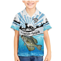 Personalized Crappie Fishing Family Matching Mermaid Dress and Hawaiian Shirt with Lake Water Splash Scene and Sunrise Silhouette Angler Design - Wonder Print Shop