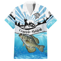 Personalized Crappie Fishing Family Matching Puletasi and Hawaiian Shirt with Lake Water Splash Scene and Sunrise Silhouette Angler Design - Wonder Print Shop