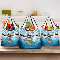 Personalized Crappie Fishing Grocery Bag with Lake Water Splash Scene and Sunrise Silhouette Angler Design - Wonder Print Shop