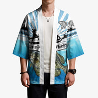Personalized Crappie Fishing Kimono with Lake Water Splash Scene and Sunrise Silhouette Angler Design - Wonder Print Shop