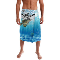 Personalized Crappie Fishing Lavalava with Lake Water Splash Scene and Sunrise Silhouette Angler Design - Wonder Print Shop