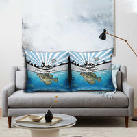 Personalized Crappie Fishing Pillow Cover with Lake Water Splash Scene and Sunrise Silhouette Angler Design - Wonder Print Shop