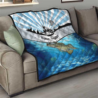 Personalized Crappie Fishing Quilt with Lake Water Splash Scene and Sunrise Silhouette Angler Design - Wonder Print Shop