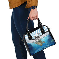 Personalized Crappie Fishing Shoulder Handbag with Lake Water Splash Scene and Sunrise Silhouette Angler Design - Wonder Print Shop
