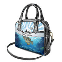 Personalized Crappie Fishing Shoulder Handbag with Lake Water Splash Scene and Sunrise Silhouette Angler Design - Wonder Print Shop