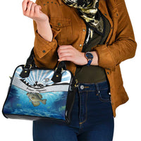 Personalized Crappie Fishing Shoulder Handbag with Lake Water Splash Scene and Sunrise Silhouette Angler Design - Wonder Print Shop