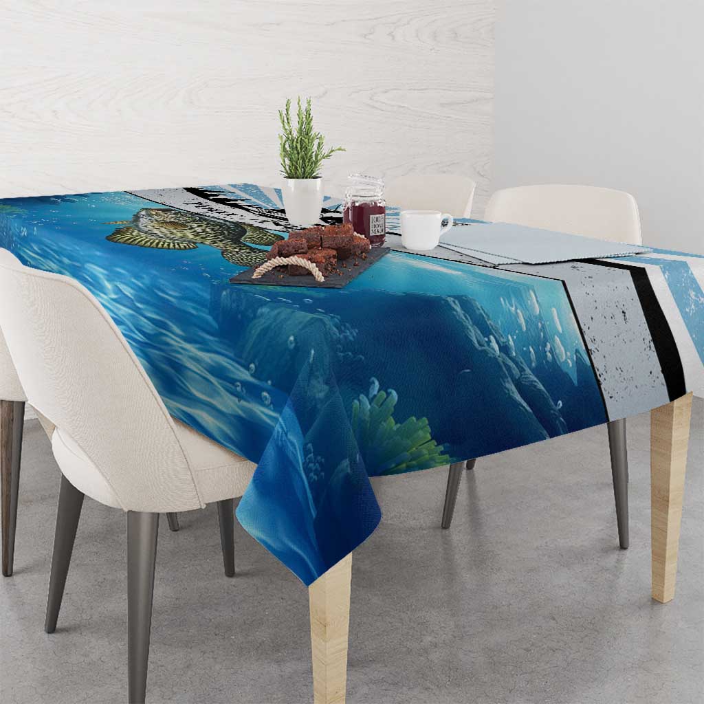 Personalized Crappie Fishing Tablecloth with Lake Water Splash Scene and Sunrise Silhouette Angler Design - Wonder Print Shop