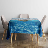 Personalized Crappie Fishing Tablecloth with Lake Water Splash Scene and Sunrise Silhouette Angler Design - Wonder Print Shop