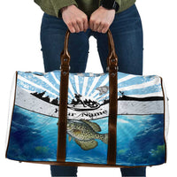 Personalized Crappie Fishing Travel Bag with Lake Water Splash Scene and Sunrise Silhouette Angler Design - Wonder Print Shop