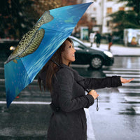 Personalized Crappie Fishing Umbrella with Lake Water Splash Scene and Sunrise Silhouette Angler Design - Wonder Print Shop