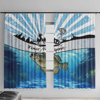 Personalized Crappie Fishing Window Curtain with Lake Water Splash Scene and Sunrise Silhouette Angler Design - Wonder Print Shop