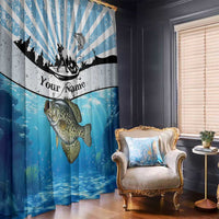 Personalized Crappie Fishing Window Curtain with Lake Water Splash Scene and Sunrise Silhouette Angler Design - Wonder Print Shop