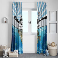 Personalized Crappie Fishing Window Curtain with Lake Water Splash Scene and Sunrise Silhouette Angler Design - Wonder Print Shop