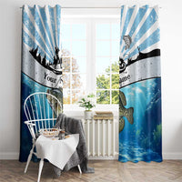 Personalized Crappie Fishing Window Curtain with Lake Water Splash Scene and Sunrise Silhouette Angler Design - Wonder Print Shop