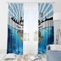 Personalized Crappie Fishing Window Curtain with Lake Water Splash Scene and Sunrise Silhouette Angler Design - Wonder Print Shop