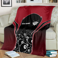 Personalized Billiards Eight Ball Blanket with Red Wing Emblem and Black Gradient Bubble Pattern - Wonder Print Shop