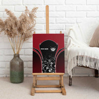 Personalized Billiards Eight Ball Canvas Wall Art with Red Wing Emblem and Black Gradient Bubble Pattern - Wonder Print Shop