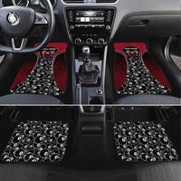 Personalized Billiards Eight Ball Car Mats with Red Wing Emblem and Black Gradient Bubble Pattern - Wonder Print Shop