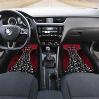Personalized Billiards Eight Ball Car Mats with Red Wing Emblem and Black Gradient Bubble Pattern - Wonder Print Shop