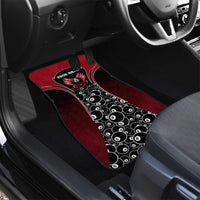 Personalized Billiards Eight Ball Car Mats with Red Wing Emblem and Black Gradient Bubble Pattern - Wonder Print Shop