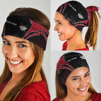 Personalized Billiards Eight Ball Neck Gaiter with Red Wing Emblem and Black Gradient Bubble Pattern - Wonder Print Shop