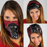 Personalized Billiards Eight Ball Neck Gaiter with Red Wing Emblem and Black Gradient Bubble Pattern - Wonder Print Shop
