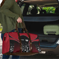 Personalized Billiards Eight Ball Travel Bag with Red Wing Emblem and Black Gradient Bubble Pattern - Wonder Print Shop