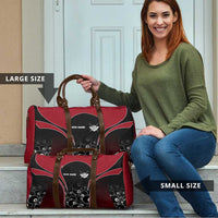 Personalized Billiards Eight Ball Travel Bag with Red Wing Emblem and Black Gradient Bubble Pattern - Wonder Print Shop