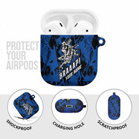 Personalized Motocross Rider AirPods Case with Blue Graffiti Splash Pattern - Wonder Print Shop