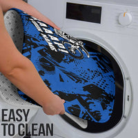 Personalized Motocross Rider Bathroom Set with Blue Graffiti Splash Pattern - Wonder Print Shop