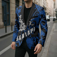 Personalized Motocross Rider Blazer with Blue Graffiti Splash Pattern - Wonder Print Shop