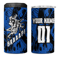 Personalized Motocross Rider 4 in 1 Can Cooler Tumbler with Blue Graffiti Splash Pattern - Wonder Print Shop