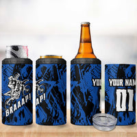 Personalized Motocross Rider 4 in 1 Can Cooler Tumbler with Blue Graffiti Splash Pattern - Wonder Print Shop