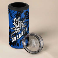 Personalized Motocross Rider 4 in 1 Can Cooler Tumbler with Blue Graffiti Splash Pattern - Wonder Print Shop