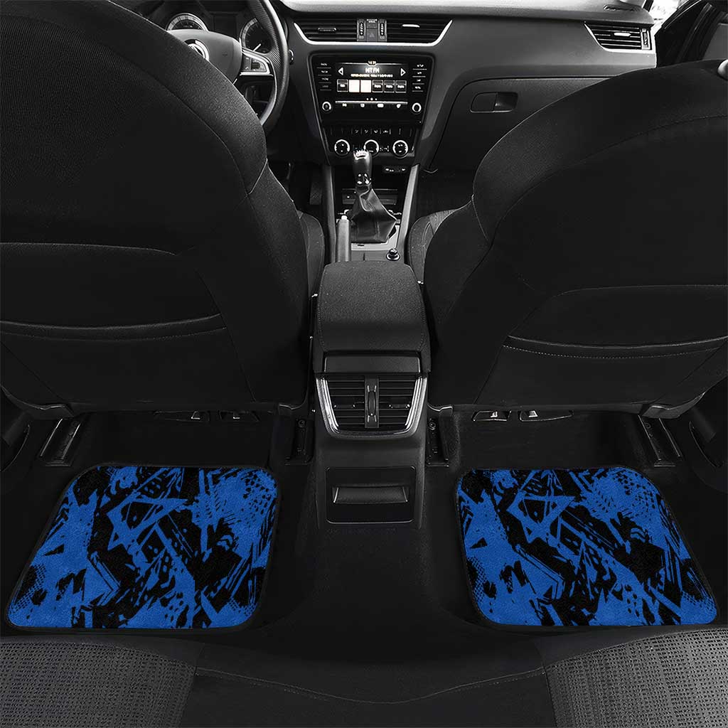Personalized Motocross Rider Car Mats with Blue Graffiti Splash Pattern - Wonder Print Shop