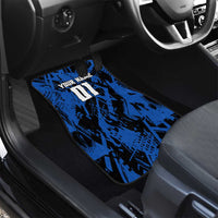Personalized Motocross Rider Car Mats with Blue Graffiti Splash Pattern - Wonder Print Shop