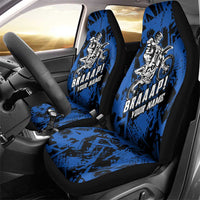 Personalized Motocross Rider Car Seat Cover with Blue Graffiti Splash Pattern - Wonder Print Shop