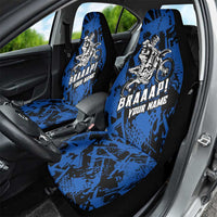 Personalized Motocross Rider Car Seat Cover with Blue Graffiti Splash Pattern - Wonder Print Shop