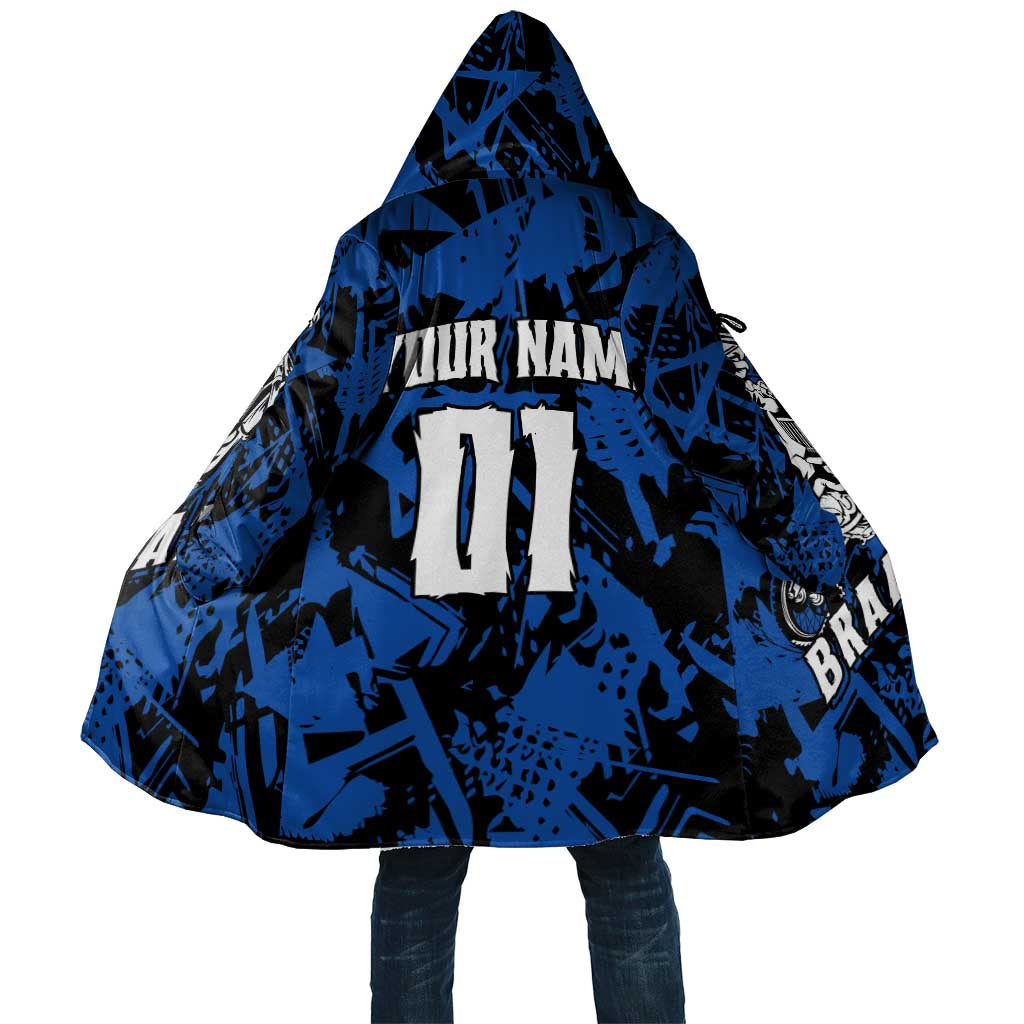 Personalized Motocross Rider Cloak with Blue Graffiti Splash Pattern - Wonder Print Shop