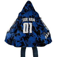 Personalized Motocross Rider Cloak with Blue Graffiti Splash Pattern - Wonder Print Shop