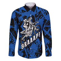 Personalized Motocross Rider Family Matching Puletasi and Hawaiian Shirt with Blue Graffiti Splash Pattern - Wonder Print Shop