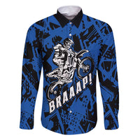 Personalized Motocross Rider Family Matching Tank Maxi Dress and Hawaiian Shirt with Blue Graffiti Splash Pattern - Wonder Print Shop
