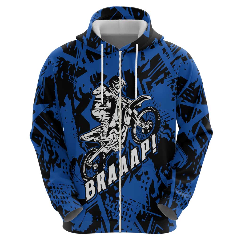 Personalized Motocross Rider Hoodie with Blue Graffiti Splash Pattern - Wonder Print Shop