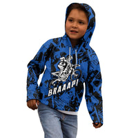 Personalized Motocross Rider Kid Hoodie with Blue Graffiti Splash Pattern - Wonder Print Shop