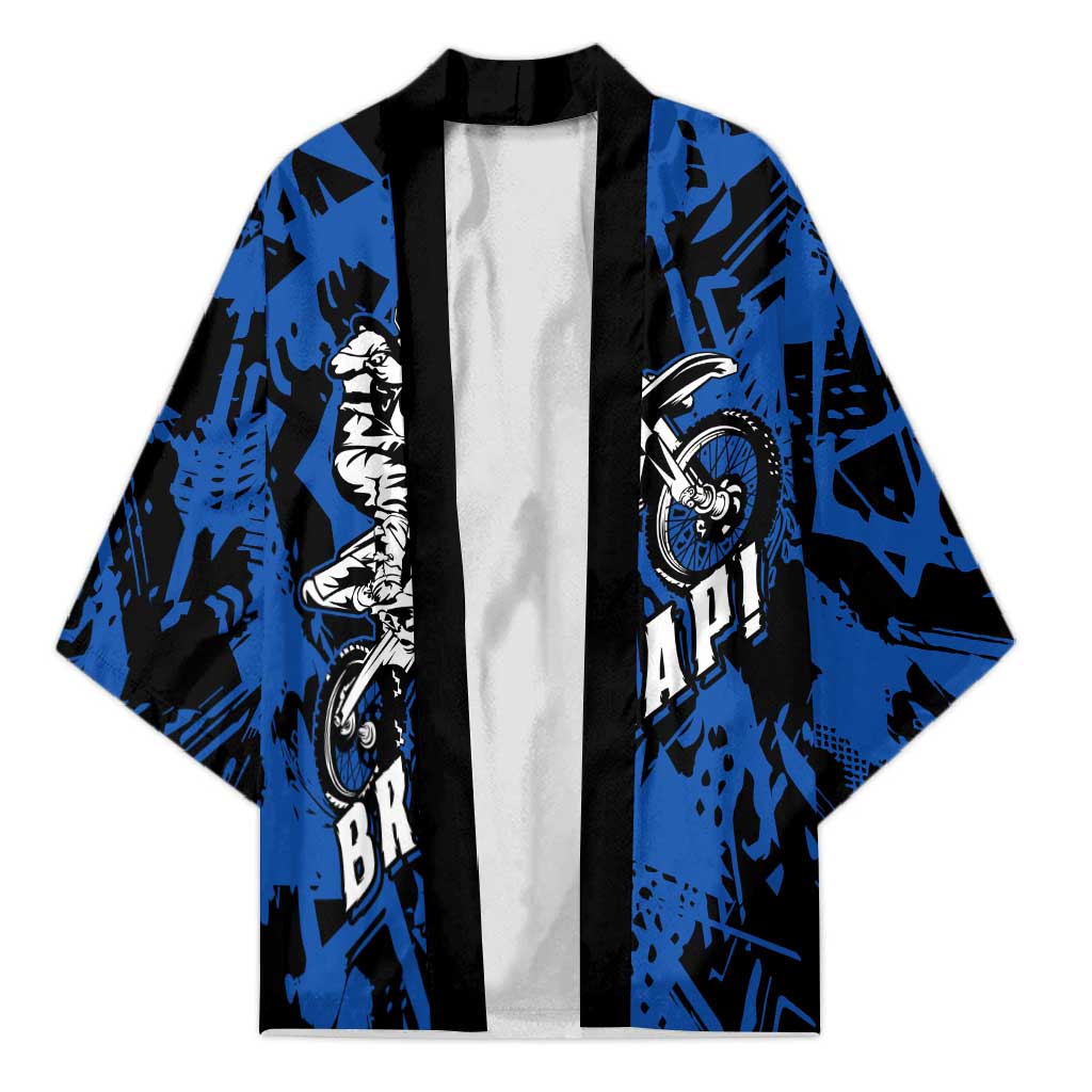 Personalized Motocross Rider Kimono with Blue Graffiti Splash Pattern - Wonder Print Shop